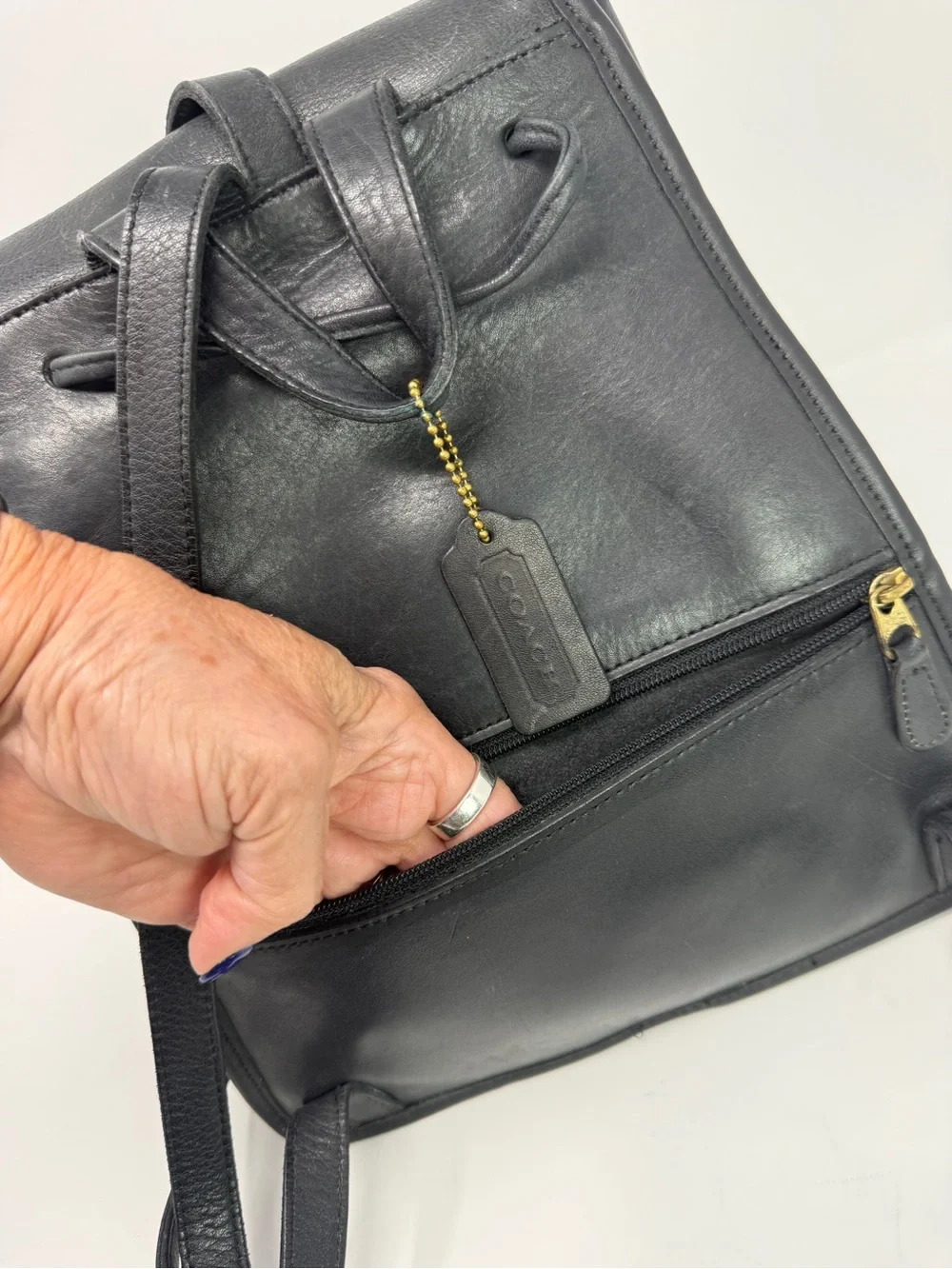 Coach black leather